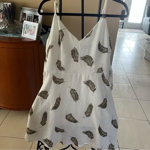 White with leaf pattern flowy dress